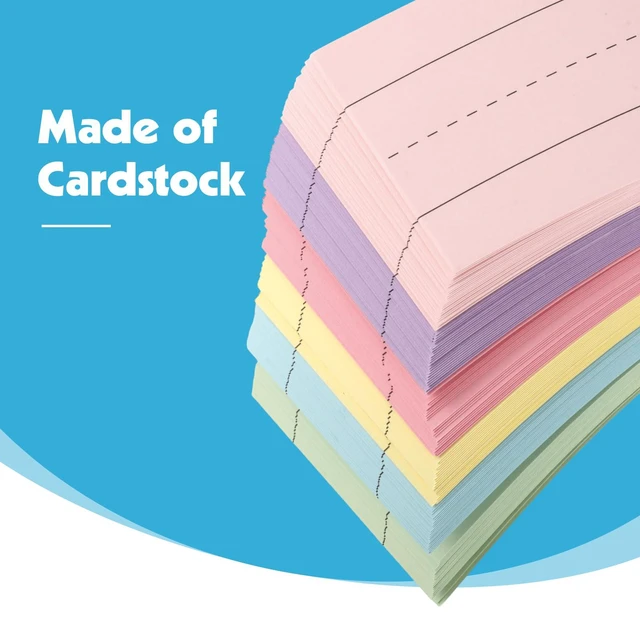 Alt view image 3 of 7 - 120 Pcs Sentence Strips, 3 x 12 Inch Ruled Cardstock, Pastel Colors For Word Building, Sentence Practice, Bulletin Boards; 6 Pastel Colors, Double-Sided Writing Cardstock