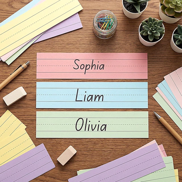 Alt view image 5 of 7 - 120 Pcs Sentence Strips, 3 x 12 Inch Ruled Cardstock, Pastel Colors For Word Building, Sentence Practice, Bulletin Boards; 6 Pastel Colors, Double-Sided Writing Cardstock