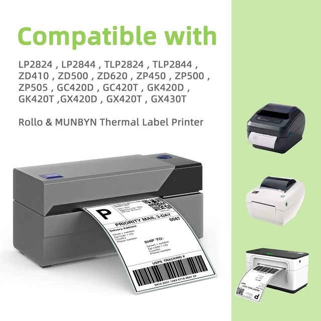 Alt view image 5 of 7 - Compatible 4" x 6" Direct Thermal Label Replacement for DYMO 1744907 Postage Address Shipping Compatible with Dymo 4XL, Rollo & Zebra Printer Permanent Adhesive (12 Rolls, 220 Labels/Roll)