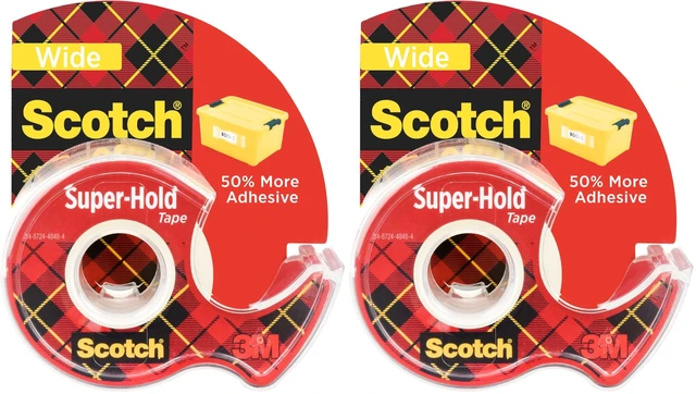 Main image of Super-Hold Wide Tape, 1 Roll, 50% More Adhesive, Trusted Favorite, 1.5 x 650 in (198W) (Pack of 2)