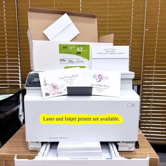 Alt view image 7 of 7 - 500 Pcs Bulk A2 Invitation Envelopes in White Peel & Press Self Seal 4 3/8 x 5 3/4 Square Flap Envelopes RSVP Return Envelopes 95lb. for Announcement Mailing 4x5 Greeting Cards Photo 1/4 Fold Cards