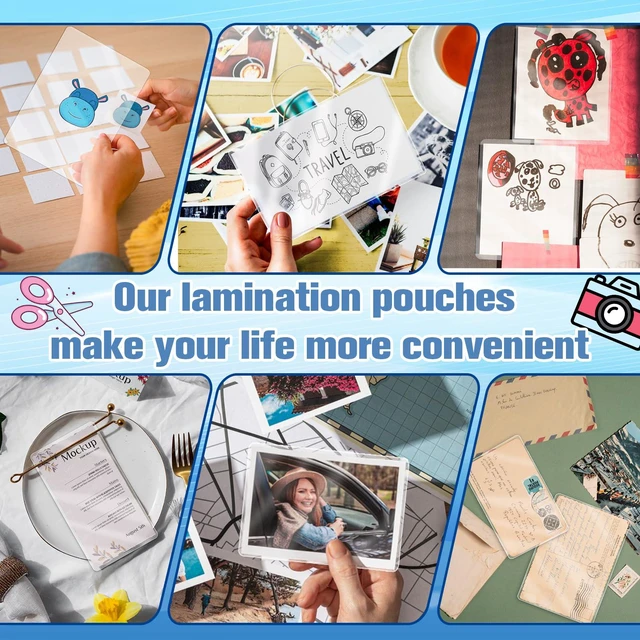 Alt view image 5 of 7 - 300 Pack 3mil Thermal Laminating Pouches 5x7" Photo Size Laminating Sheets Laminate Pouches Clear Laminator Pouches for Flashcards Sign Cards Flyer Menu Certificates