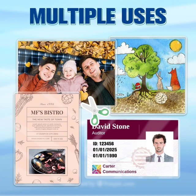 Alt view image 6 of 7 - 200 Pack 5mil 3x5" Thermal Laminating Pouches Badge Laminate Pouches Clear Laminated Luggage Tags Printable Laminator Pouches for Business Permits Cards (200, 3"x5"-5mil)
