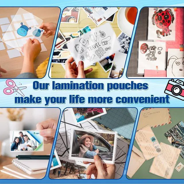 Alt view image 7 of 7 - 200 Pack 5mil 3x5" Thermal Laminating Pouches Badge Laminate Pouches Clear Laminated Luggage Tags Printable Laminator Pouches for Business Permits Cards (200, 3"x5"-5mil)