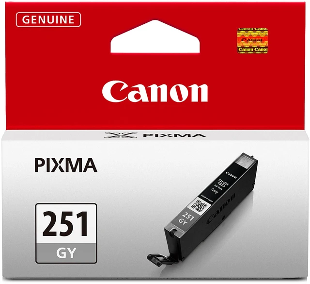 Main image of CLI-251 Genuine Gray Ink Tank, Compatible with MG6320, MG7120, iP8720, and MG7520 Printers