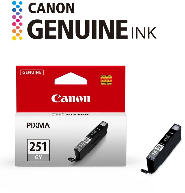 Alt view image 2 of 6 - CLI-251 Genuine Gray Ink Tank, Compatible with MG6320, MG7120, iP8720, and MG7520 Printers