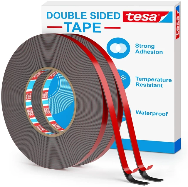 Main image of 0.39IN x 36FT(2 Pack) Double Sided Tape Heavy Duty Tesa Waterproof & Weatherproof, LSE Tech Bonds to Plastic, Glass, Metal, Wood, For Home, Office, Car, Damage-Free Removal
