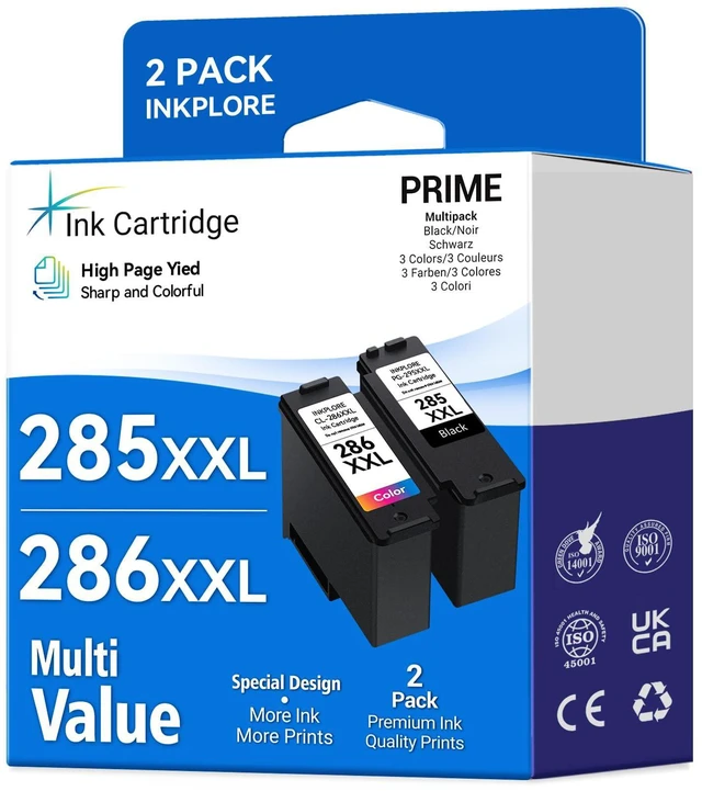 Main image of 1500 Pages 285XXL 286XXL Ink Cartridge Replacement for Canon 285 286 285XL 286XL Compatible for Pixma TR7820, TS7722 TS7720 Inkjet Printer, Print, Scan, Copy