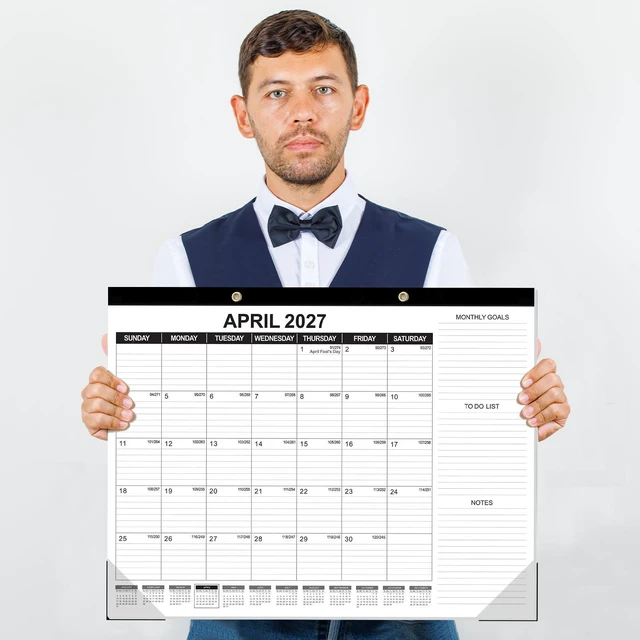 Alt view image 7 of 7 - Large Desk Calendar 2026-2027, 19 Months, 22" x 17" Desktop Wall Calendar (Jun 2026-Dec 2027) with Julian Date To-do & Notes Monthly Goals for School Home Office