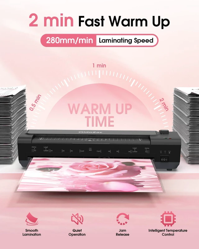 Alt view image 2 of 7 - 13 Inch Laminator Machine, Hot Cold Thermal Lamination, Matte Black All-in-One A3 Personal Laminator Kit | Auto Paper Feed | Intelligent Jam-Free | Ideal for Home, Office, School & Teachers