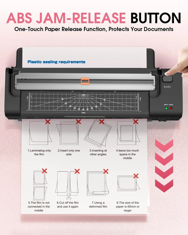 Alt view image 5 of 7 - 13 Inch Laminator Machine, Hot Cold Thermal Lamination, Matte Black All-in-One A3 Personal Laminator Kit | Auto Paper Feed | Intelligent Jam-Free | Ideal for Home, Office, School & Teachers