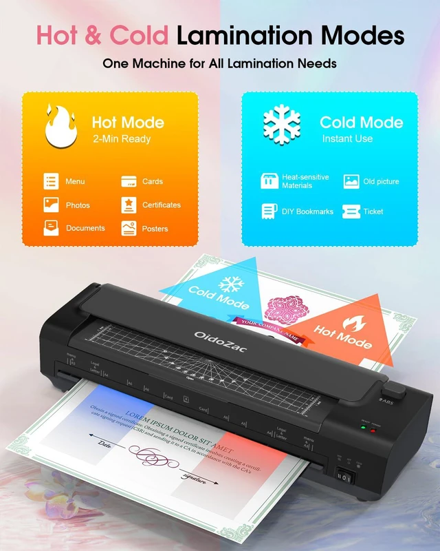 Alt view image 6 of 7 - 13 Inch Laminator Machine, Hot Cold Thermal Lamination, Matte Black All-in-One A3 Personal Laminator Kit | Auto Paper Feed | Intelligent Jam-Free | Ideal for Home, Office, School & Teachers