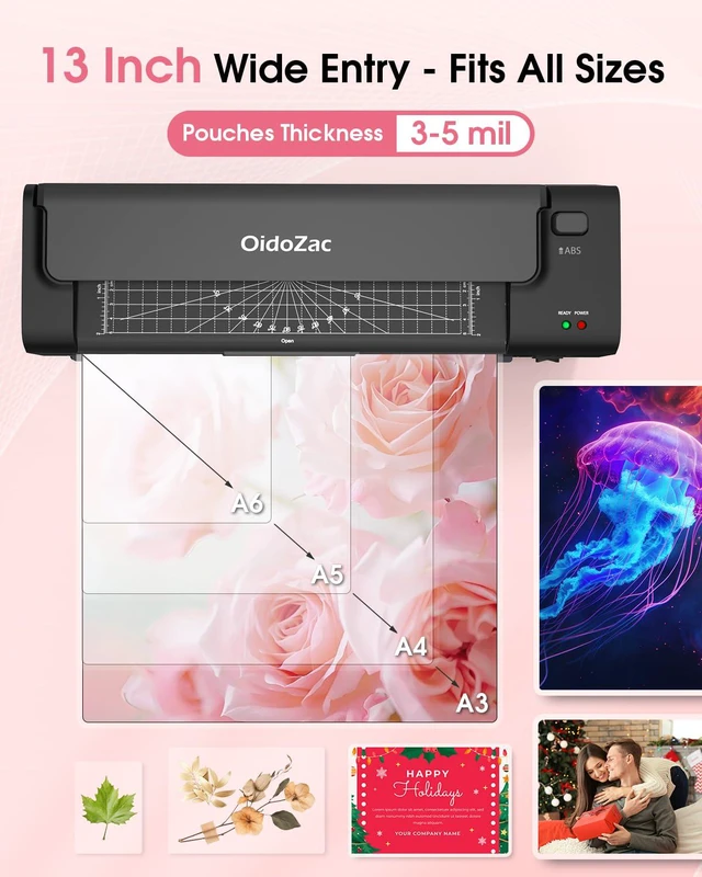 Alt view image 7 of 7 - 13 Inch Laminator Machine, Hot Cold Thermal Lamination, Matte Black All-in-One A3 Personal Laminator Kit | Auto Paper Feed | Intelligent Jam-Free | Ideal for Home, Office, School & Teachers