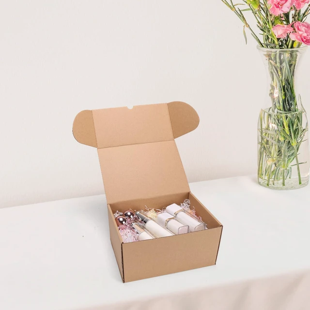Alt view image 3 of 7 - 10x7x5 inch Cardboard Shipping Box, Set of 6 Packaging Boxes, Brown Single Corrugated, DIY Cardboard, Easy Fold, Shape Well, Self locking, Shoe, Hat Shipping, Gift Wrap, Small Business