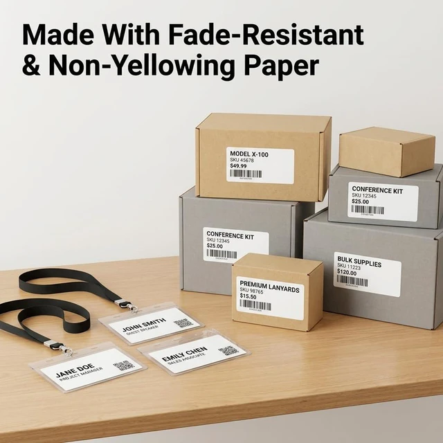 Alt view image 5 of 7 - 2" X 3.5" Matte White Printable Labels for Inkjet and Laser Printers