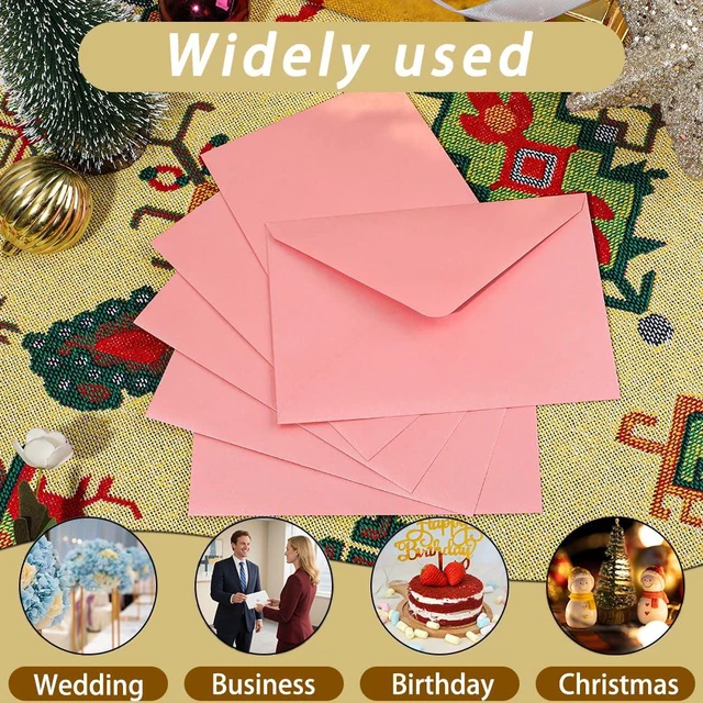 Alt view image 4 of 7 - A7 Light Pink 5x7 Envelopes 250Pcs, 120g Pearl Paper with Gold Seals