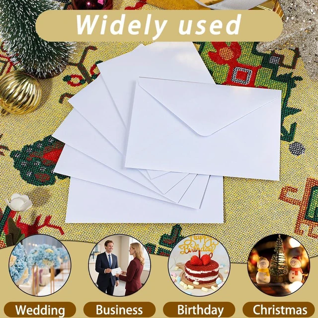 Alt view image 5 of 7 - A7 White 5x7 Envelopes 250Pcs, 120g Pearl Paper with Gold Stickers Premium 120g Pearl Glitter Paper, Printable & Writable, for Wedding Invitations, Baby Shower, Christmas, Graduation Party