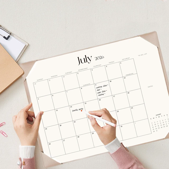 Alt view image 5 of 6 - Desk Calendar 2026-2027 with Desk Mat 22" x 17" Large Desk Pad Calendar Runs from July 2026 to December 2027, Office Supplies Desktop Monthly Calendar for Home & Office