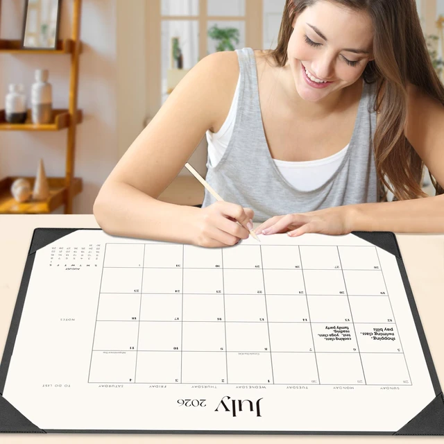 Alt view image 2 of 6 - Desk Calendar 2026-2027 with Desk Mat 22" x 17" Large Desk Pad Calendar Runs from July 2026 to December 2027, Office Supplies Desktop Monthly Calendar for Home & Office