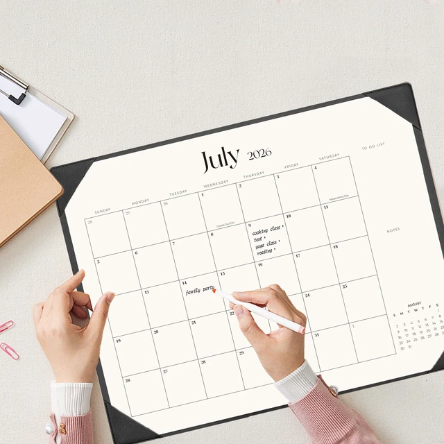 Alt view image 5 of 6 - Desk Calendar 2026-2027 with Desk Mat 22" x 17" Large Desk Pad Calendar Runs from July 2026 to December 2027, Office Supplies Desktop Monthly Calendar for Home & Office