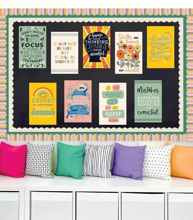 Alt view image 4 of 7 - Motivational Poster Set, Inspirational Classroom Wall Decor 12-Pack 8.5" x 11" Positive Affirmation Prints for Middle & High School Classrooms, Counselor Offices & Study Space Decor