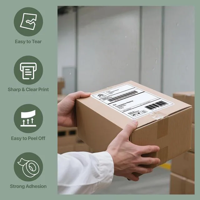Alt view image 5 of 7 - 4x6 Thermal Shipping Labels Fanfold 4000 Labels BPA-free, Print Clear and Sharp, Strong Adhesive