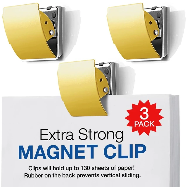 Main image of Extra Strong Magnetic Clips, Large Yellow, 3-Pack