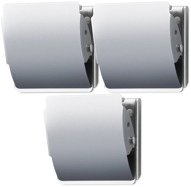 Alt view image 5 of 7 - Extra-Strong Magnetic Binder Clips, Large, 3-Pack Silver