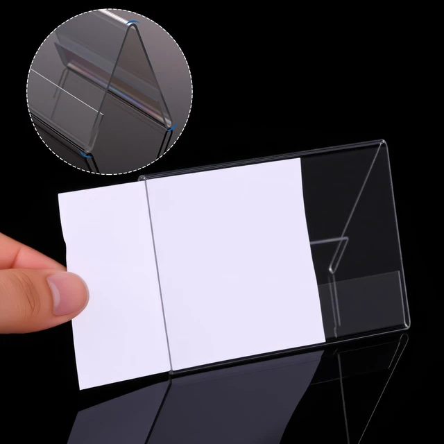 Alt view image 5 of 7 - 24 Pack Clear Name Tent Holders Desk Sign, 3.5'' X 2.5'', 100 Pcs Clear Plastic Name Plate Holder for Desk, PVC Names Card Holder, Table Sign Frame for Office School Business Conference