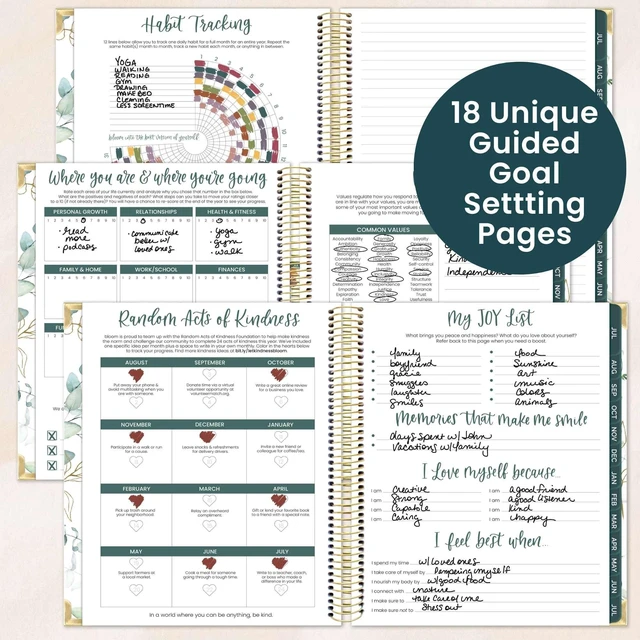 Alt view image 5 of 7 - 2026-2027 Hardcover Academic Year Goal & Vision Planner (July 2026 - July 2027) - 13 Months Agenda - Monthly & Weekly Calendar Organizer - 7.5" x 9" - Eucalyptus, White