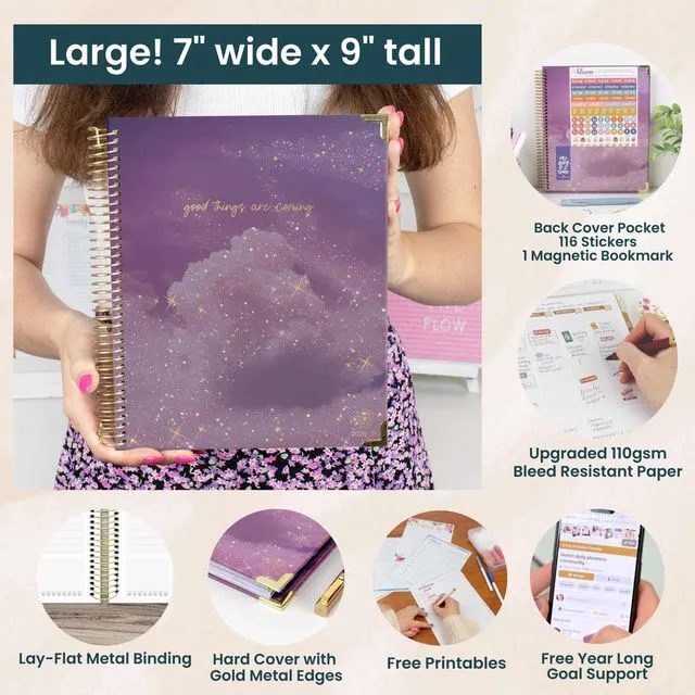 Alt view image 6 of 7 - 2026-2027 Hardcover Academic Year Goal & Vision Planner (July 2026 - July 2027) - 13 Months Weekly & Monthly Agenda Organizer - 7.5" x 9" - Good Things Are Coming