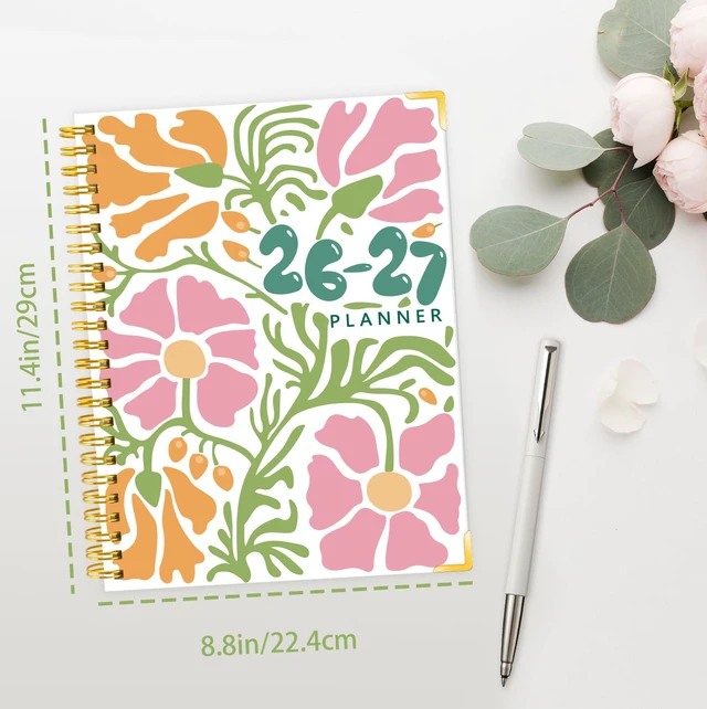 Alt view image 2 of 7 - Planner 2026-2027, Weekly and Monthly Academic Planner, 8.8"x11.4" Jul 2026 - Jun 2027, Daily Agenda Planning Book with Hardcover, Pocket, Stickers & Tabs for Women Students Office, A5 Size