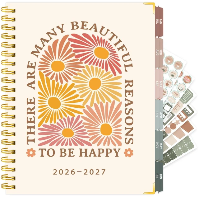Main image of Planner 2026-2027, Weekly and Monthly Academic Planner, 8.8"x11.4" Jul 2026 - Jun 2027, Daily Agenda Planning Book with Hardcover, Pocket, Stickers & Tabs for Women Students Office, A4 Size