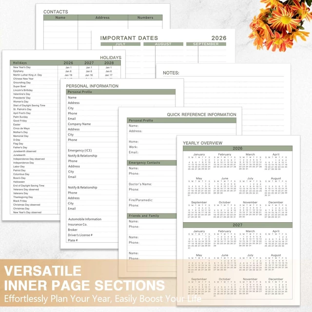Alt view image 6 of 7 - Planner 2026-2027, Weekly and Monthly Academic Planner, 8.8"x11.4" Jul 2026 - Jun 2027, Daily Agenda Planning Book with Hardcover, Pocket, Stickers & Tabs for Women Students Office, A4 Size