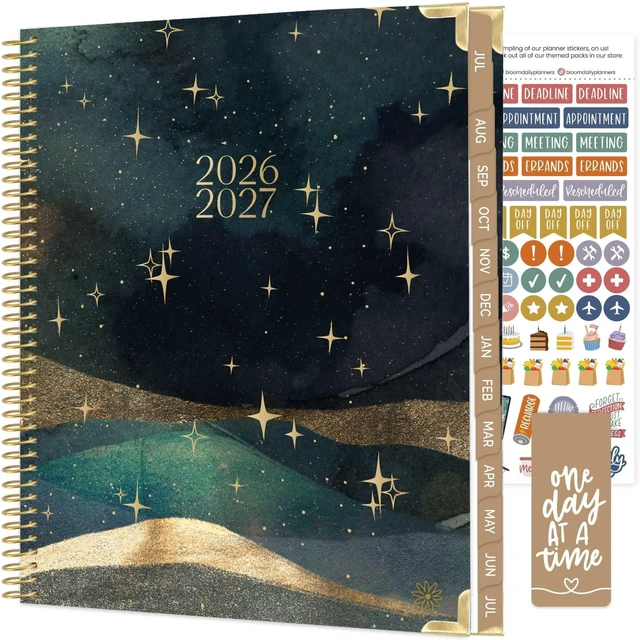 Main image of HARDCOVER Planner 2026-2027 (8.5" x 11") Academic Year (July 2026 - July 2027) - 13 Months Task Goal Planner for Women - Monthly & Weekly Agenda Book - Celestial Skies