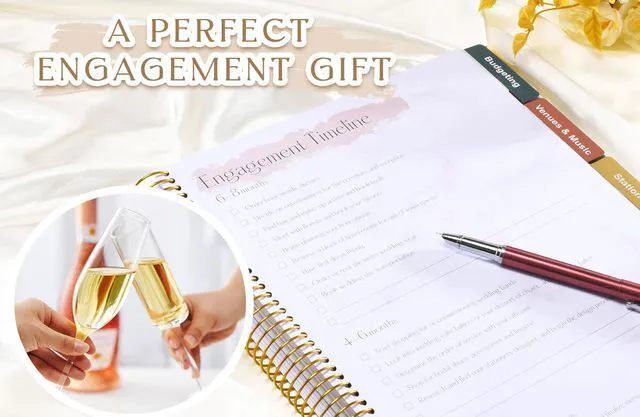 Alt view image 2 of 6 - Wedding Planner Book and Organizer-196 Pages Bridal Wedding Planning Book with Sticker Checklists and Calendars for Bride To Be, Unique Engagement Gifts for Newly Engaged Couples