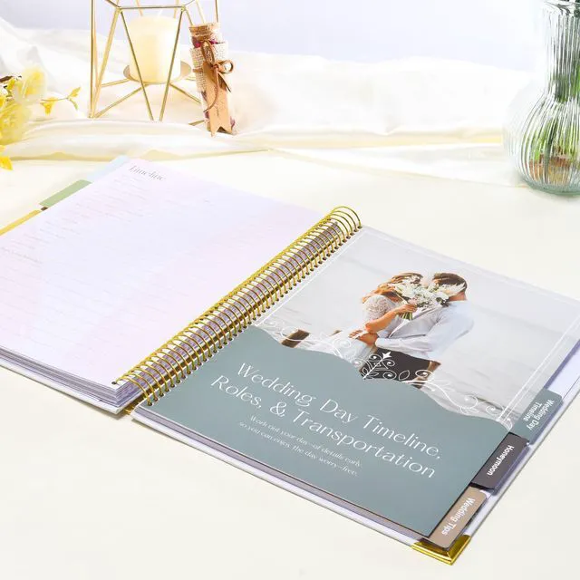 Alt view image 5 of 6 - Wedding Planner Book and Organizer-196 Pages Bridal Wedding Planning Book with Sticker Checklists and Calendars for Bride To Be, Unique Engagement Gifts for Newly Engaged Couples