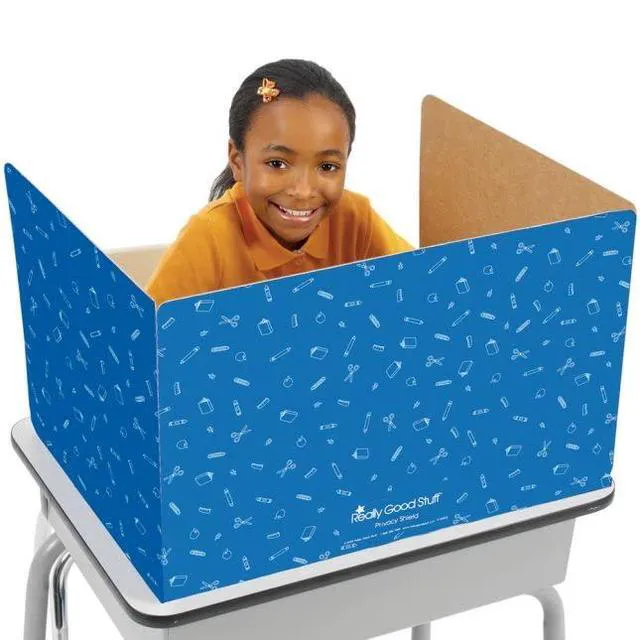 Alt view image 3 of 7 - Standard Privacy Shield, 3 Colors, Set of 12 Matte Finish in Red, Green & Blue, Desk Dividers