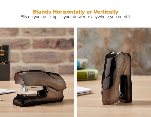 Alt view image 6 of 7 - Office Heavy Duty Stapler, 40 Sheet Capacity, No Jam, Half Strip, Fits into the Palm of Your Hand, For Classroom, Office or Desk, Black Chrome