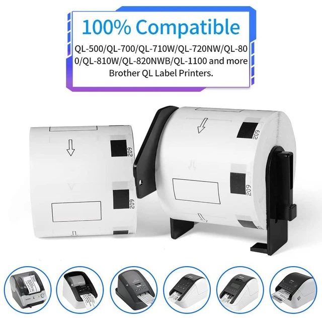 Alt view image 4 of 7 - 10Roll Compatible with Brother DK-1209 Label 1.1 in x 2.4 in for QL Printer Use with QL-720NW 810W 820nwb Printer, 800/roll 8000 Labels, 62mm x 29mm, DK-11209 White Paper Small Address Label