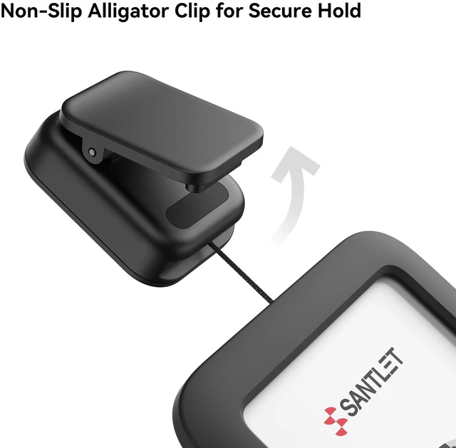 Alt view image 3 of 7 - ID Badge Holder with Clip, Soft Silicone, Retractable Cord Clean Quiet Profile with 2 Card Slots, Privacy Protection for Nurses Teachers Employees Office Workers, Black