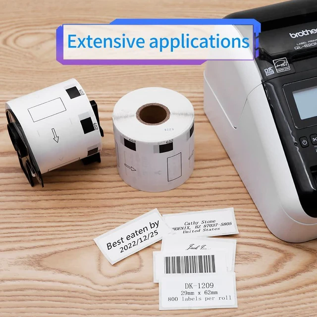 Alt view image 3 of 7 - 10Roll Compatible with Brother DK-1209 Label 1.1 in x 2.4 in for QL Printer Use with QL-720NW 810W 820nwb Printer, 800/roll 8000 Labels, 62mm x 29mm, DK-11209 White Paper Small Address Label