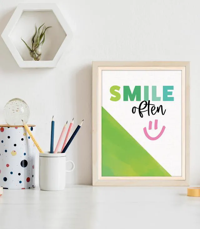Alt view image 4 of 7 - Creatively Inspired 12-Piece Posters, Motivational 8.5" x 11 Wall Art With Rainbows and Positive Affirmations for Bulletin Board, Door, Boho Decor, Classroom Must Haves