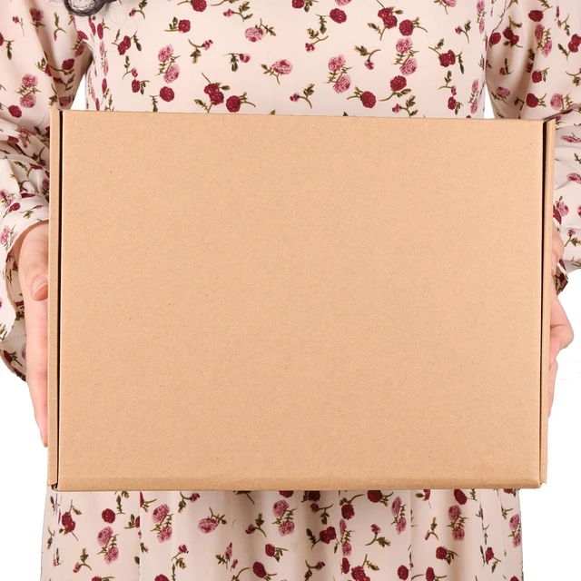 Alt view image 4 of 7 - 12x9x3 inch Small Shipping Boxes, Set of 6 Mailer Boxes, Brown Single Corrugated, DIY Cardboard, Easy Fold, Shape Well, Self locking, Book Mailing, Shirt Shipping, Small Business