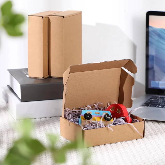 Alt view image 4 of 6 - Shipping Boxes Corrugated, 5.91 x 3.94 x 1.57 Inches, Brown, 100 Pcs Brown Mailing Boxes Cardboard Box for Small Business Shipping Literature Mailer Packing Gift