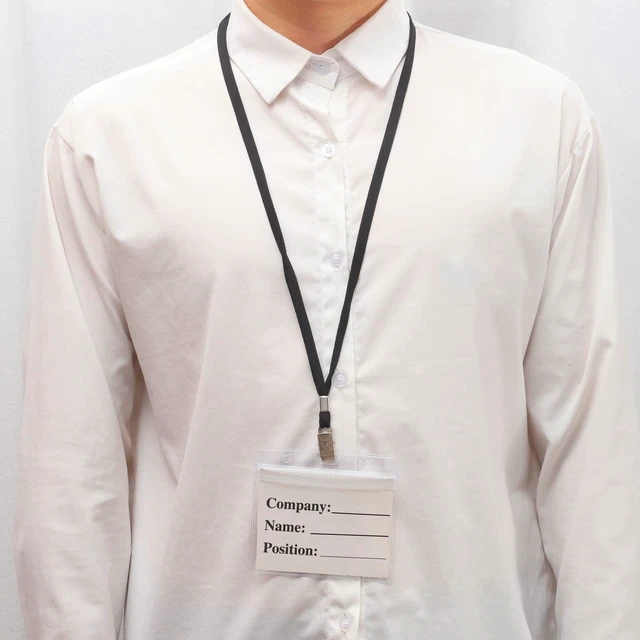 Alt view image 5 of 7 - 60 Pack Clear Id Badge Holders with Black Lanyards, Horizontal Reusable Pvc Holders, Waterproof Zip Seal, 4.3 x 3.1 In Inner Size, Soft Lanyards With Metal Clips, For Work Or Events