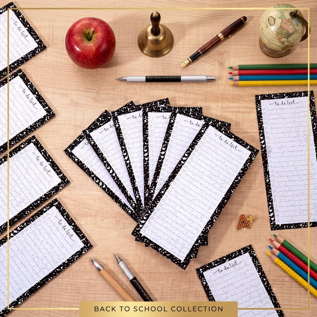 Alt view image 4 of 6 - 10 Pack 500 Sheets to Do List Notes Daily Checklist Notepad with 50 Sheets Undated Memo Pad Color Block Shopping List Weekly Plan Notepad Organizer Planners(Black,Marble)