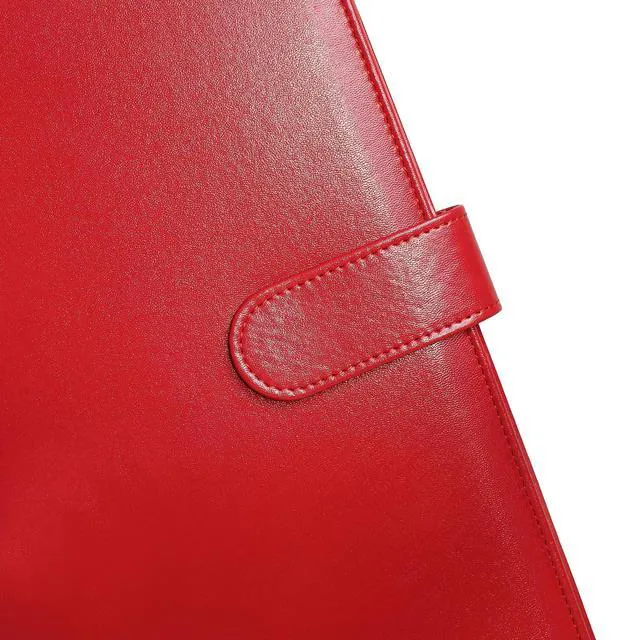 Alt view image 7 of 7 - Padfolio Clipboard Folder Portfolio, Faux Leather Storage Clipboard with Cover for Legal Pad Holder Letter Size A4 Writing Pad for Business School Office Conference Notepad Clip Boards (Red)