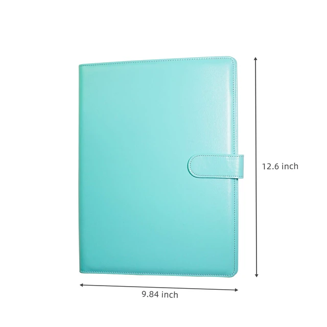 Alt view image 2 of 7 - Clipboard Folder Padfolio, Writing Portfolio Faux Leather Clipboards with Cover for Legal Pad Holder Letter Size A4 8.5 x 11 for Business Conference Notepad Clip Boards (Pale Turquoise)