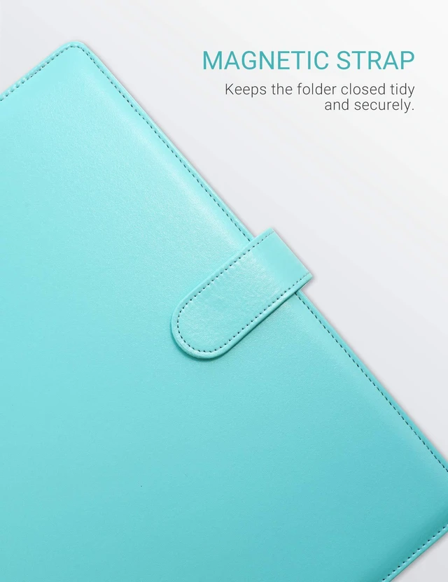 Alt view image 5 of 7 - Clipboard Folder Padfolio, Writing Portfolio Faux Leather Clipboards with Cover for Legal Pad Holder Letter Size A4 8.5 x 11 for Business Conference Notepad Clip Boards (Pale Turquoise)